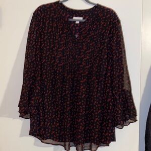 Charter Club from Macys black and red flowered shirt